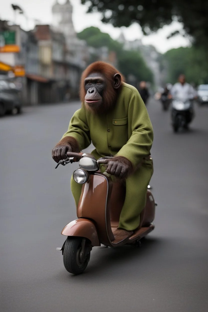 Ape on a scooter