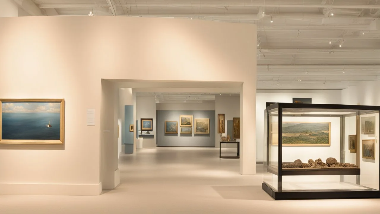 Displays in a museum gallery