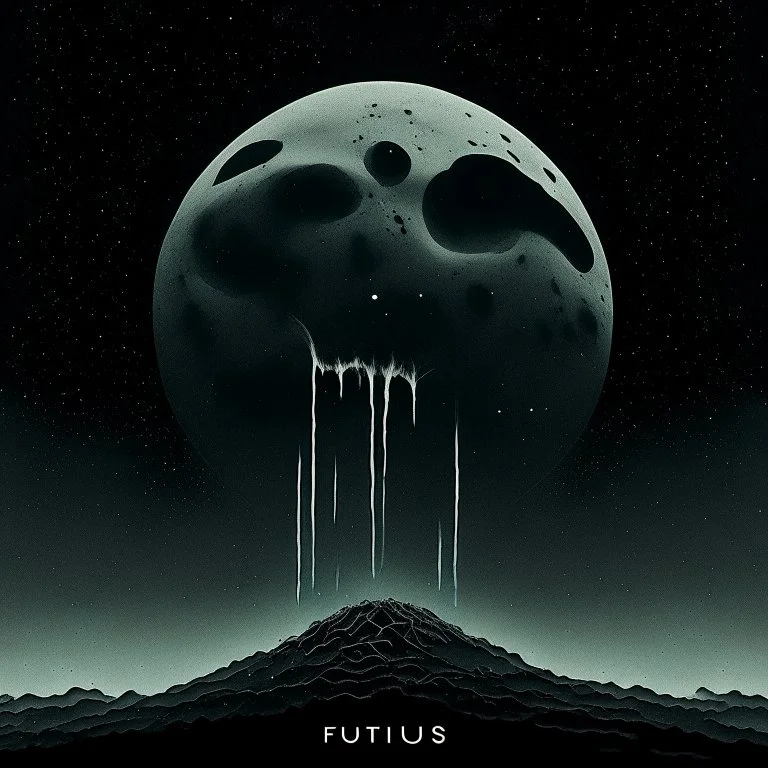 Fœtus Album cover, The moon's so full it's spillin over There ain't no hope in Hell, dread, surreal, sinister, profound, minimalist, dramatic, N(t)=N0⋅e−kt