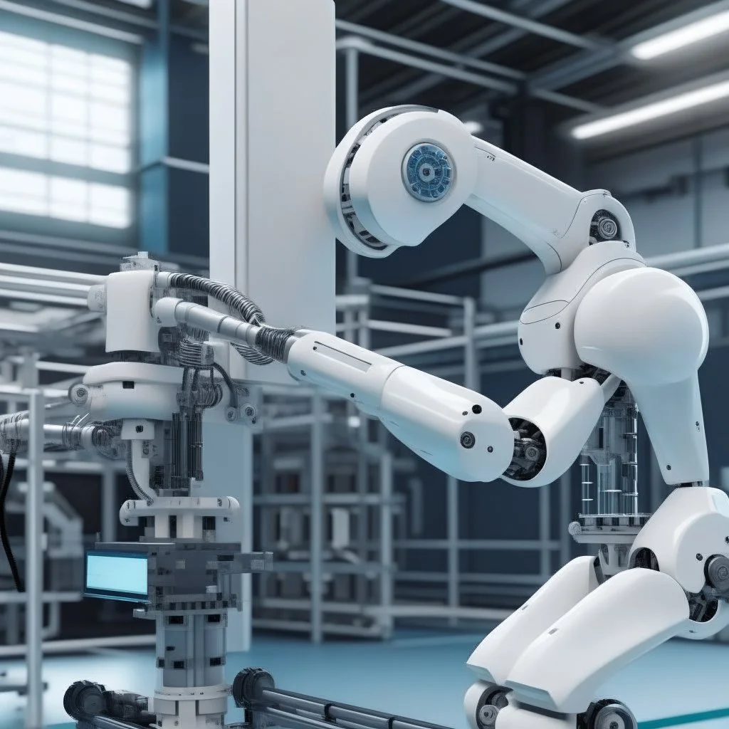 an industrial equipment powered by AI that is talking to the operator