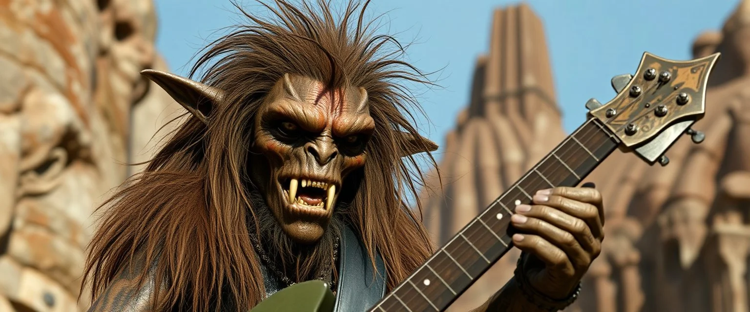what sauron actually looks like as a hairy rock star uruk hai gremlin