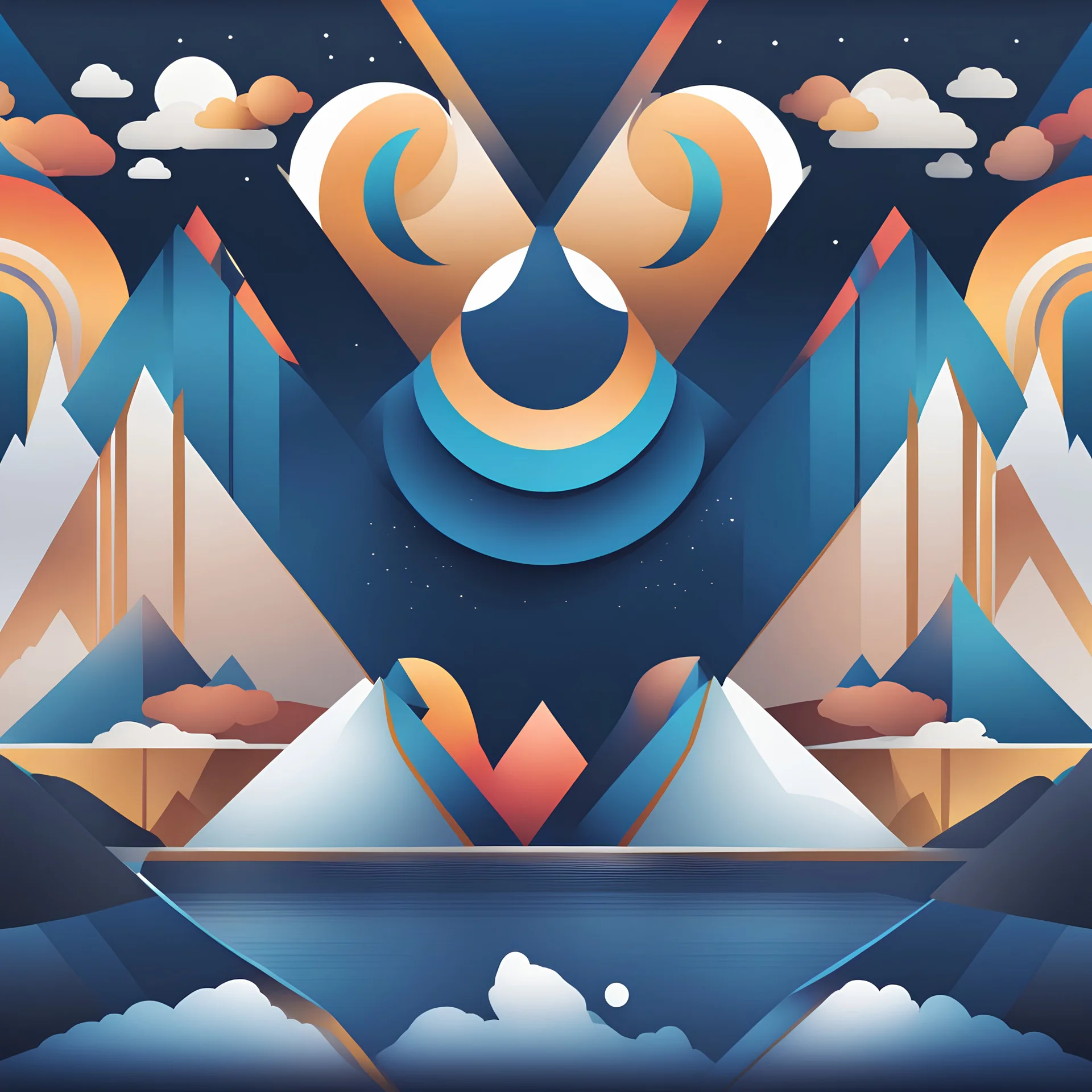 wallpaper theme, a simple style, gradient colors triadic colors, blue, dark blue, white, milky color, clean style