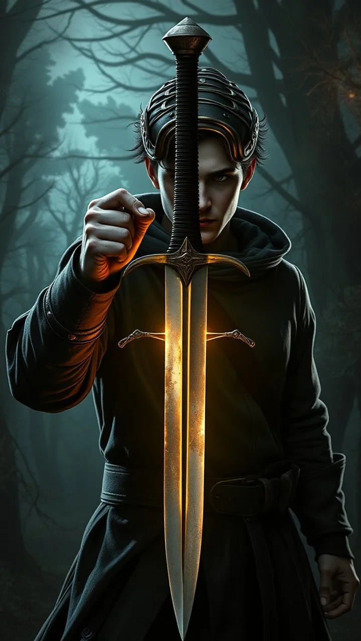 Armed with the ancient family sword, in a hand gesture of a strong warrior in a relic passed down through the generations, Alex embarks on a perilous journey to confront the darkness that holds Blackwood Manor in its grasp