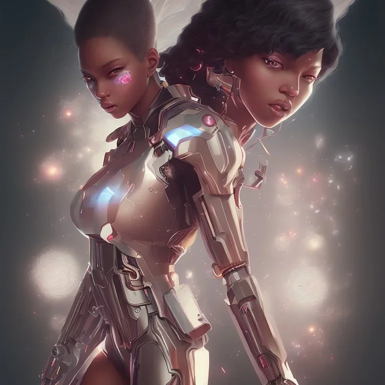 black super hero girl | very very anime!!!, fine - face, beyonce, red afro, realistic shaded perfect face, fine details. anime. realistic shaded lighting poster by ilya kuvshinov katsuhiro otomo ghost - in - the - shell, magali villeneuve, artgerm, jeremy lipkin and michael garmash and rob rey