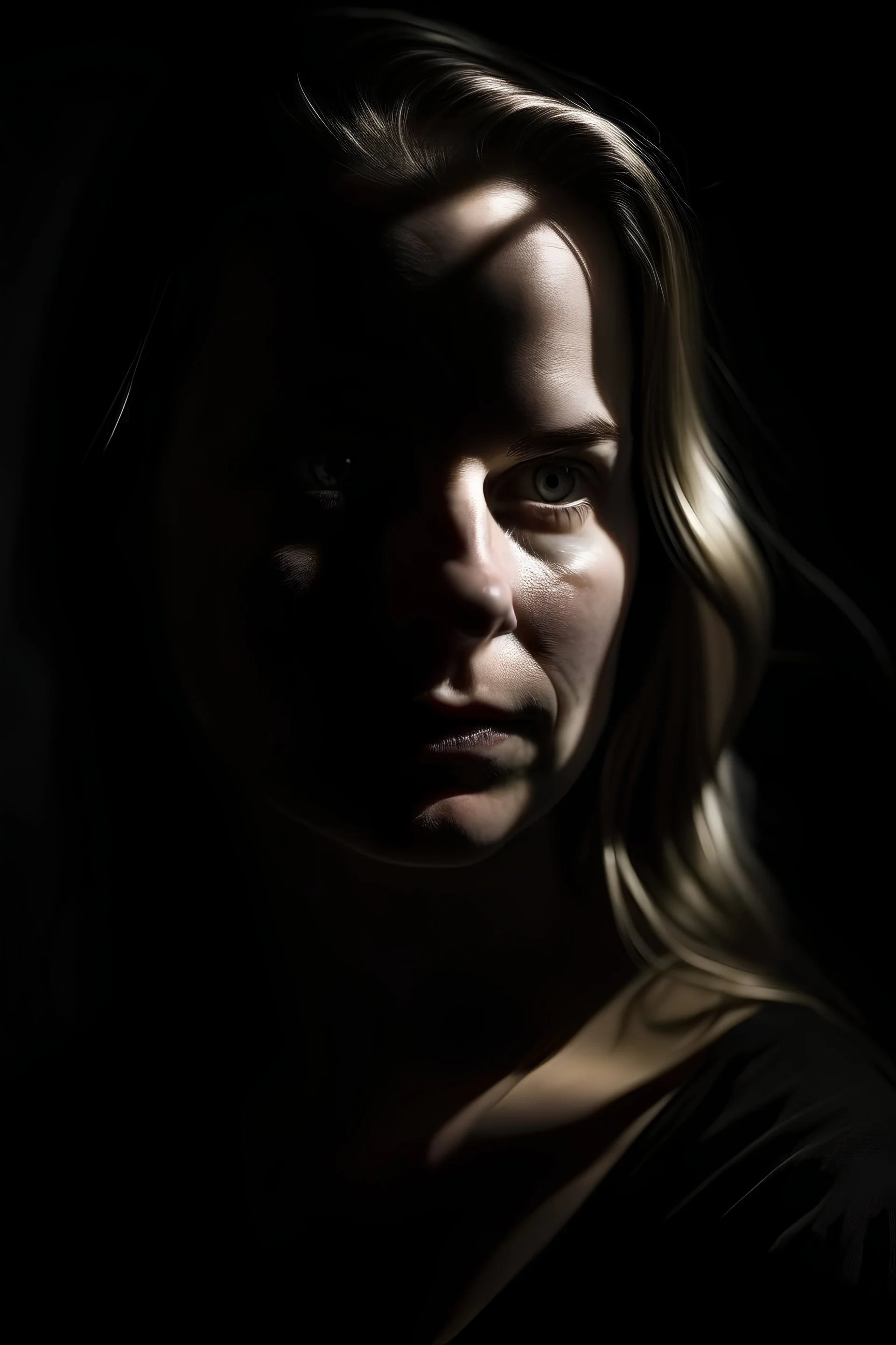 potrait of woman, in shadow