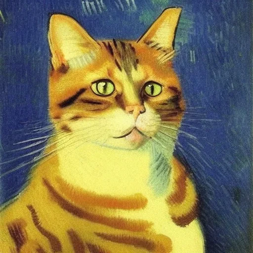 Portrait of a cat by Van Gogh