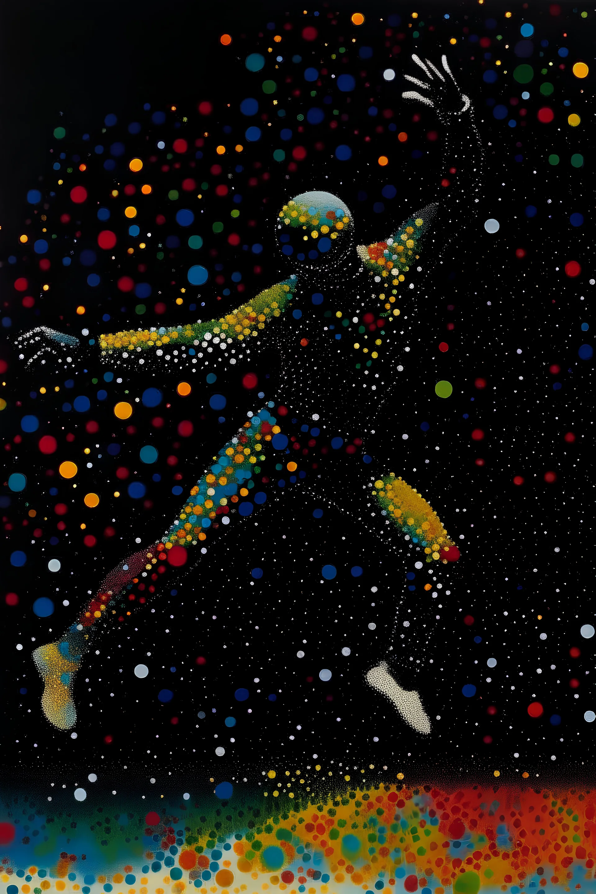 ABSTRACT DOTS DANCING STYLE OF HIROKU OGAI