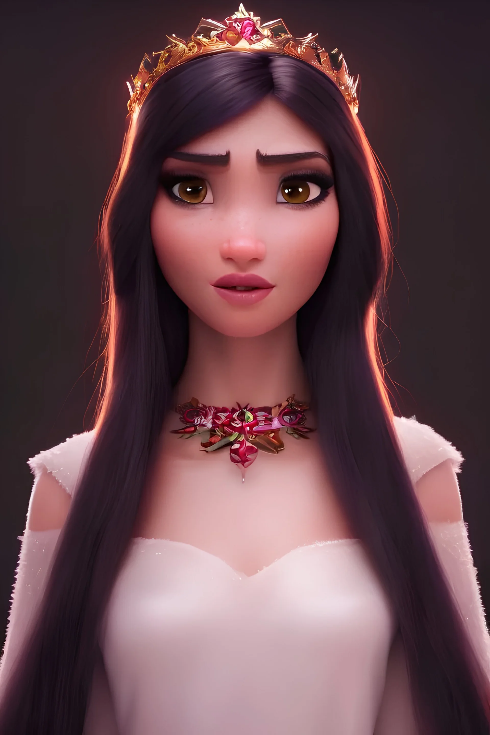 a Photorealistic dramatic hyperrealistic stonr goddess,Crystal black eyes, arab ameera,chrystal crown, with red hair, elegant, by WLOP,Artgerm,Greg Rutkowski, Beautiful dynamic,shadows,Artstation,concept design art,Octane render,8K