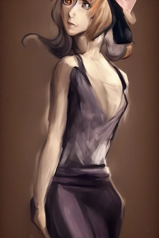 portrait, lady, full body shot, medium shot, Style of Pokémon