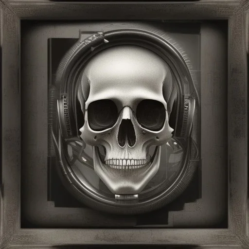 cyberpunk style ink ball skull picture in detailed frame, big black eyes, unreal engine 5, 8k resolution, photorealistic, ultra detailed, frame extreme accurate