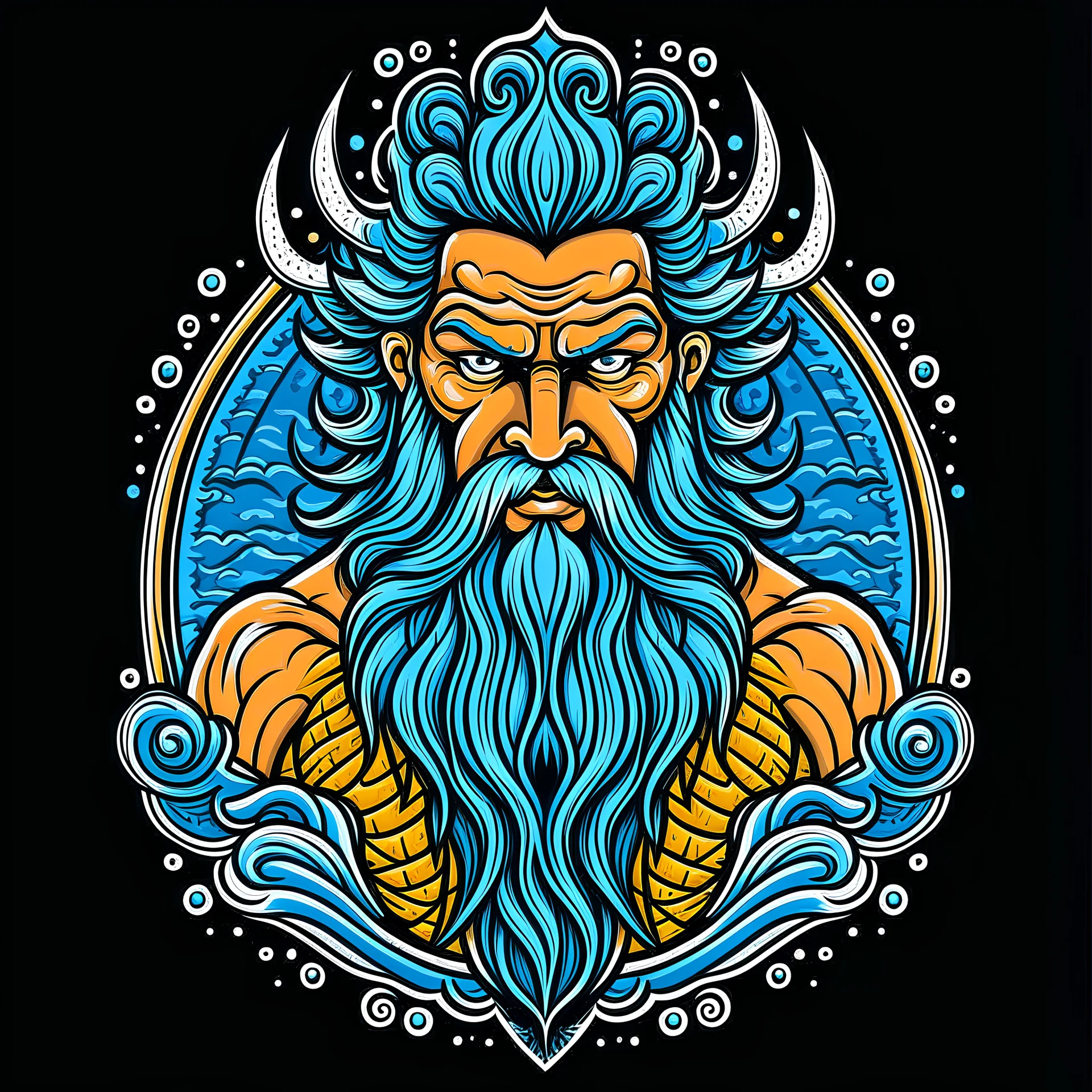 Logo for Poseidon the Greek God of the Ocean