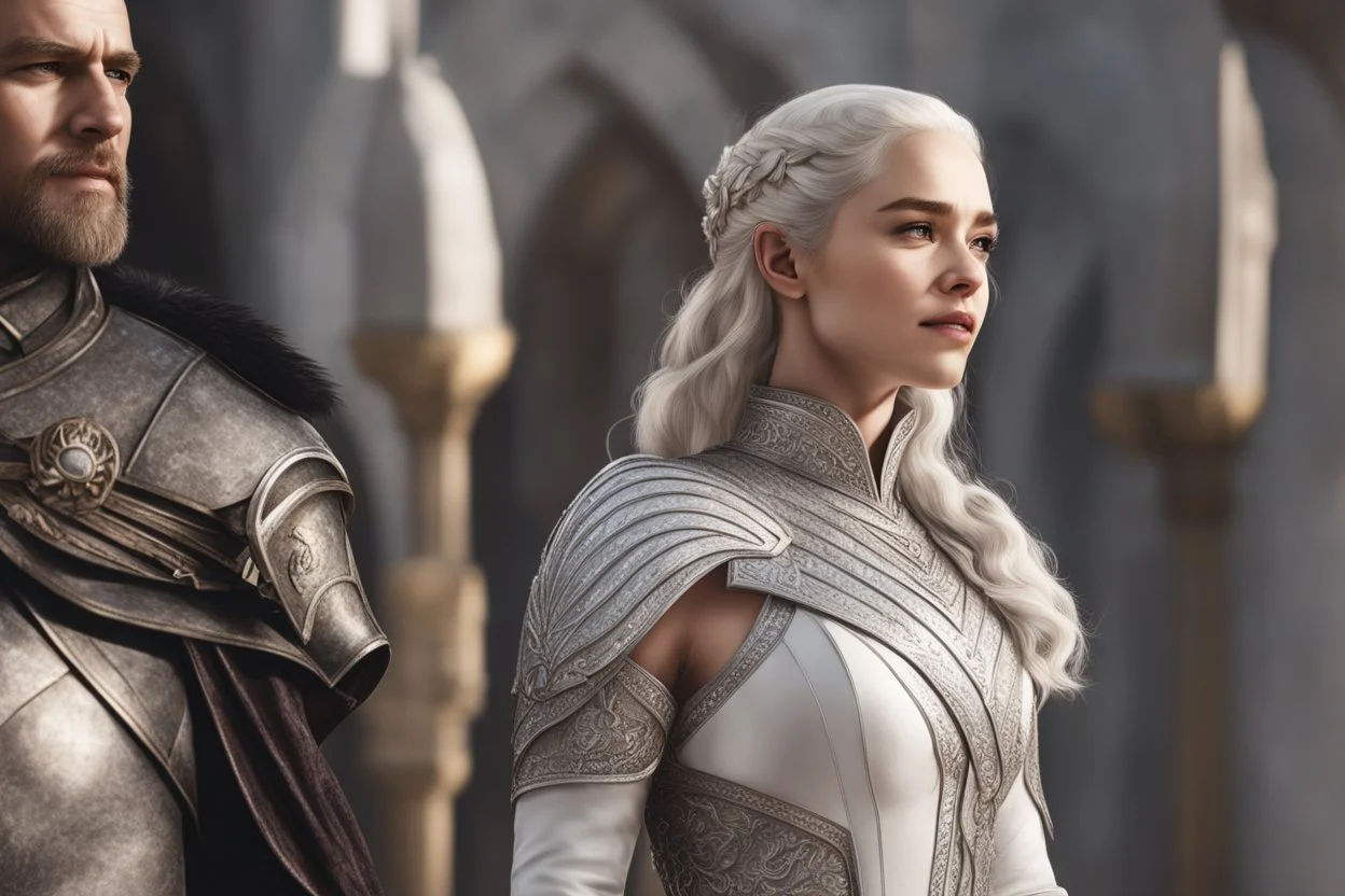 Emilia Clarke in 8k skitch anime artstyle , game of thrones them, white costume, close picture, intricate details, highly detailed, high details, detailed portrait, masterpiece,ultra detailed, ultra quality