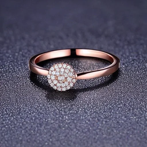 delicate thin ring with diamond dust, knot, rose gold, thin ring