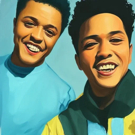 Painting of Bruno mars and Anderson paak