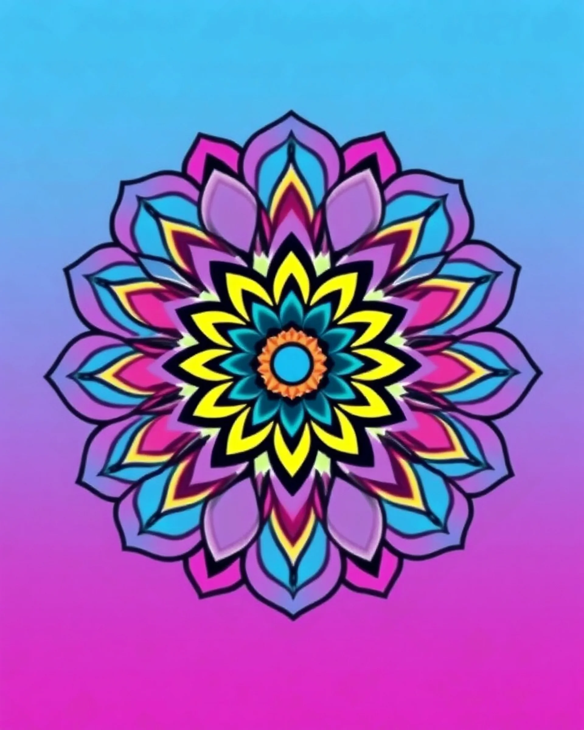 flower mandala colorful design