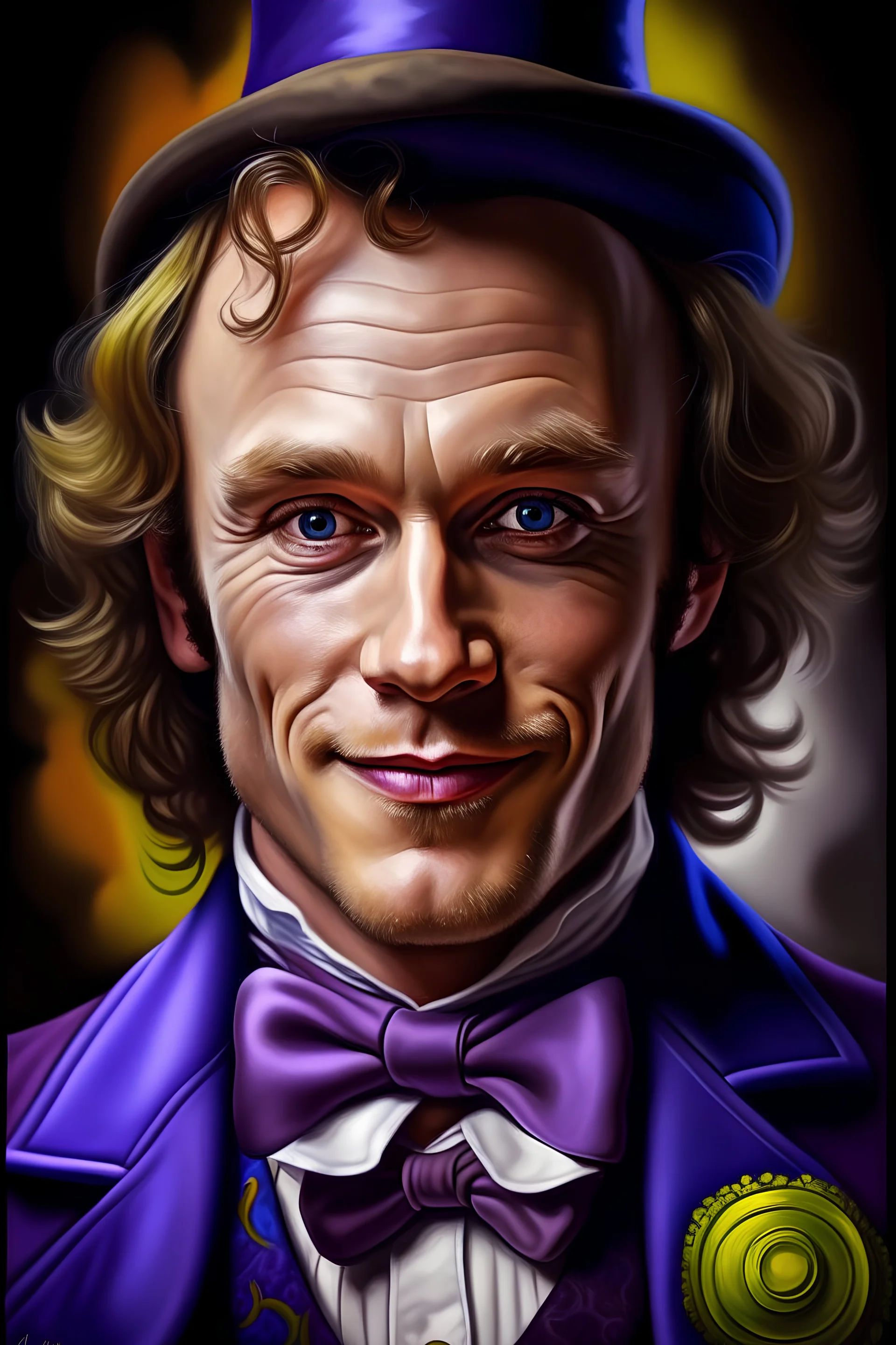 Portrait of heath ledger as willy wonka