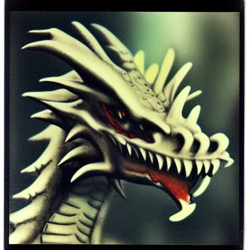 Polaroid picture of a dragon, realist, v4