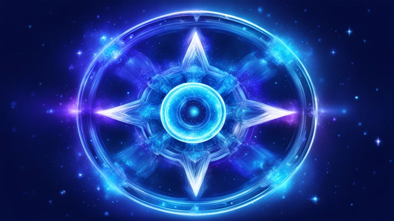 cosmic simple symbol made of cold colours
