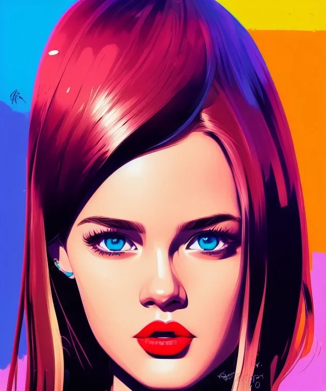 portrait illustration, pop art, splash painting of kristina pimenova, art by ilya kuvshinov, greg rutkowski and makoto shinkai, dan mumford, artstation