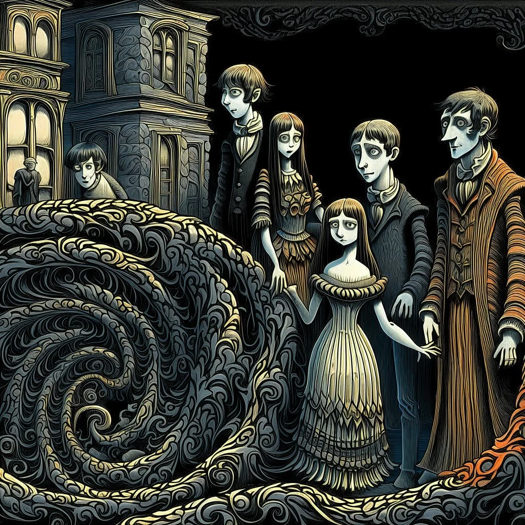midium dark shadows. Edward Gorey