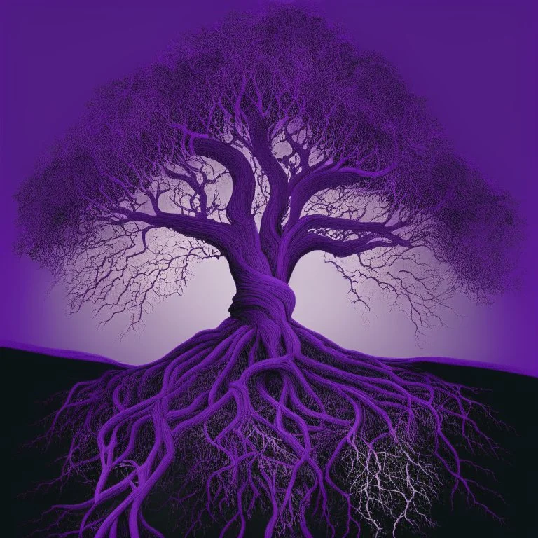 trees with roots connected purple