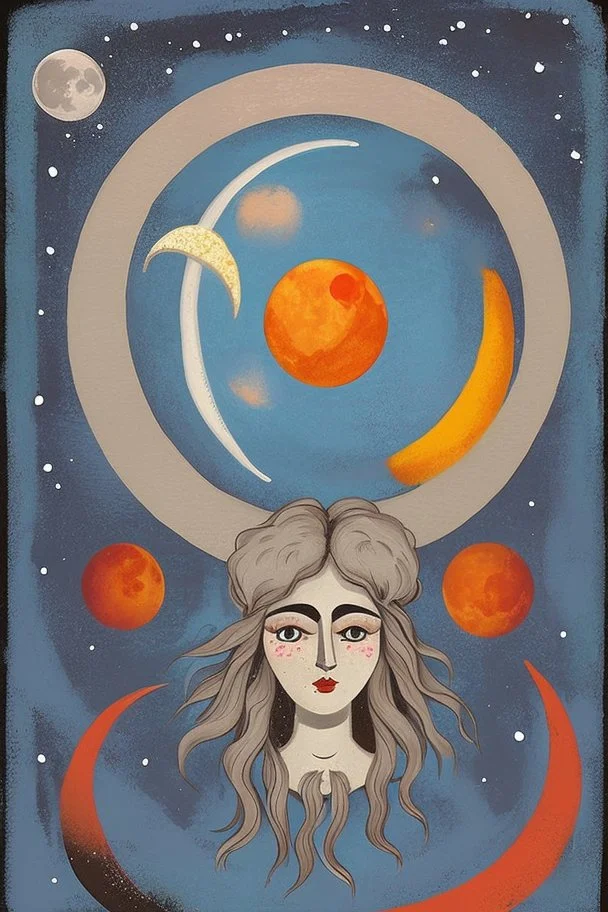 Moon folk art