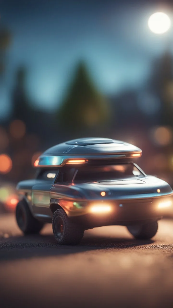 a ufo that looks like a pickup ,bokeh like f/0.8, tilt-shift lens 8k, high detail, smooth render, down-light, unreal engine, prize winning