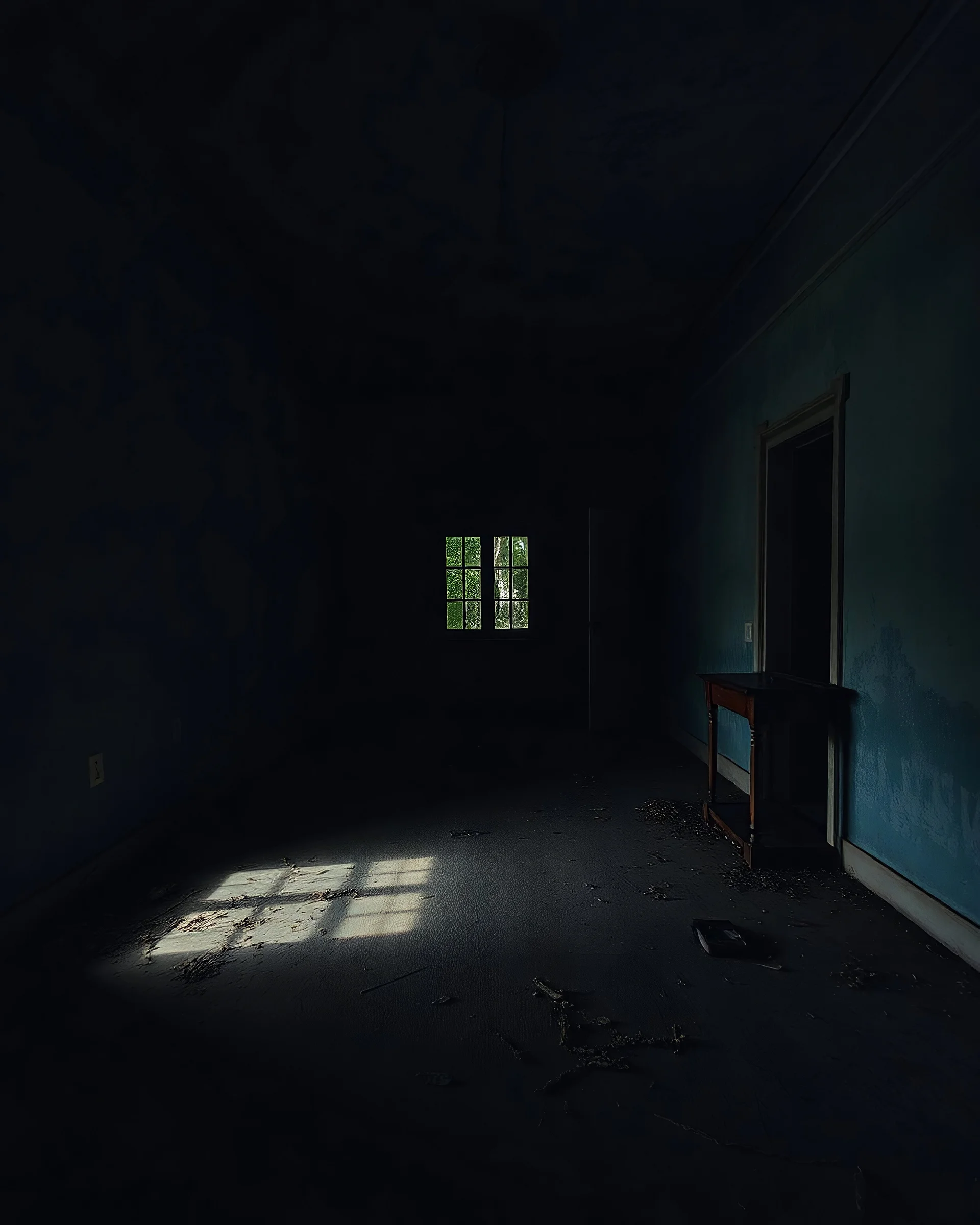 an abandoned room and dark room