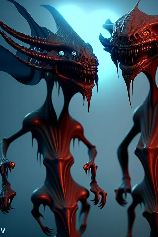 Demonic aliens, 8k, finely detailed