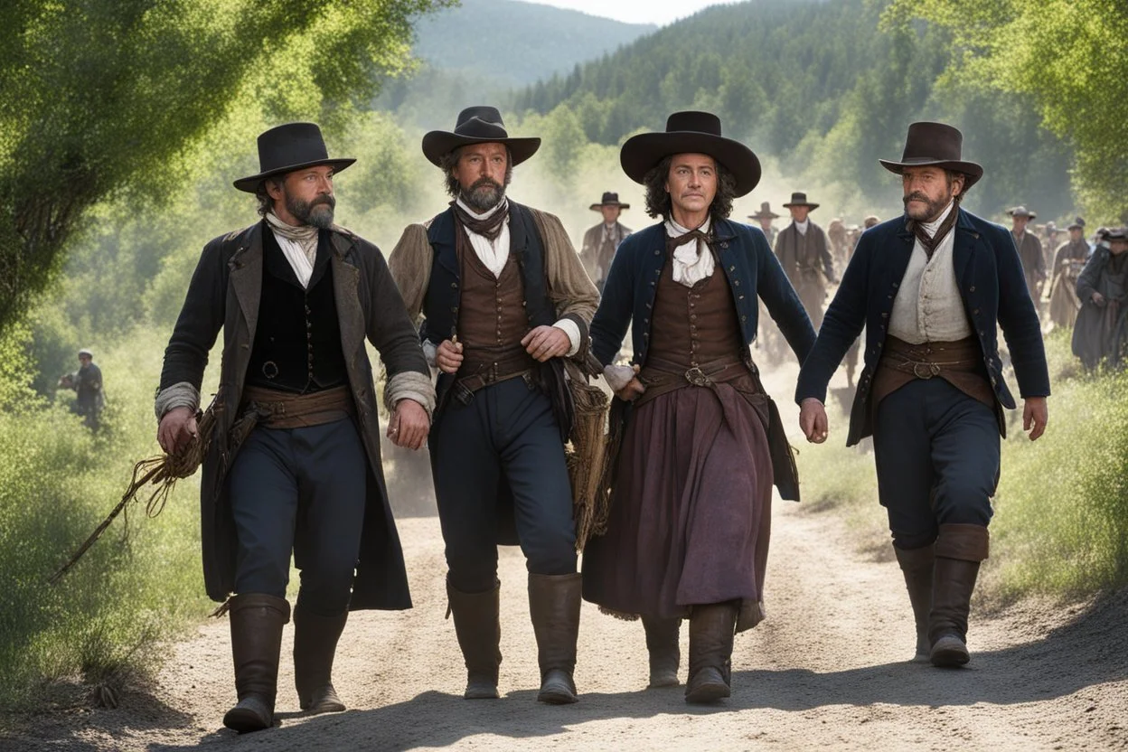 The scene shows a family of French Basque immigrants pioneering into the Wild West in 1850 while carrying their ancestral vines. Hard drinking trail driver Lon is hired to lead them and he falls for the spirited Gabrielle.