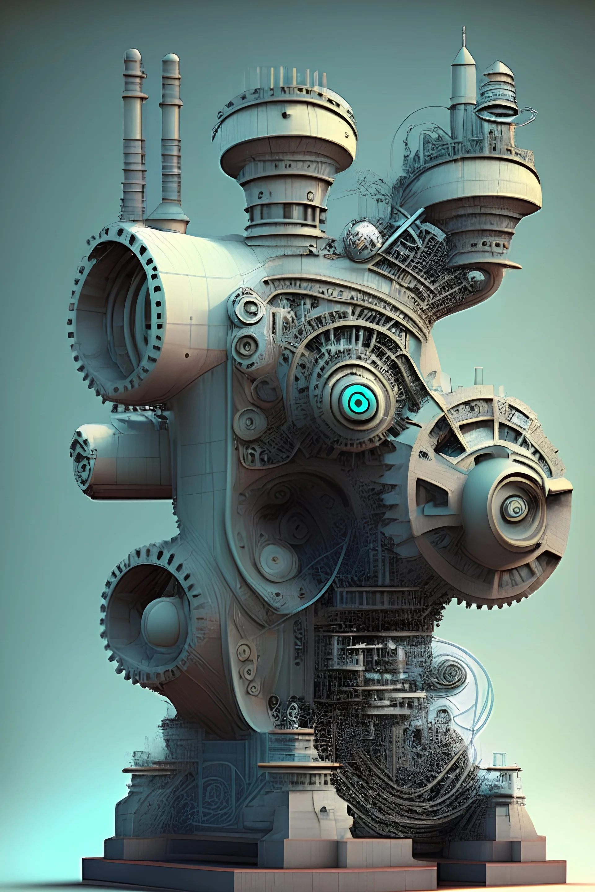 cad designer, machine, Surreal.