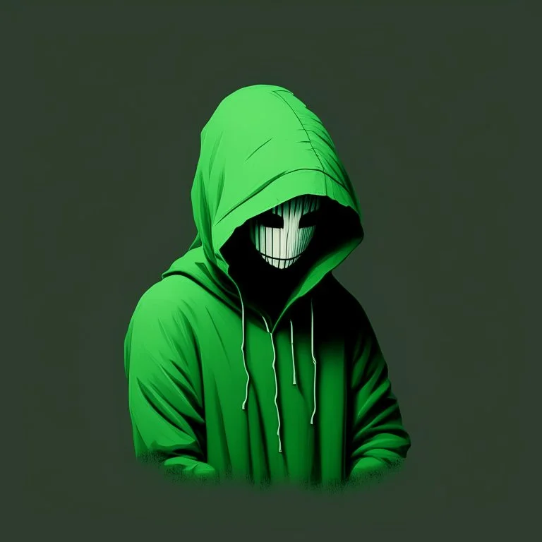 minimalistic, art, green, anonymous mask, no face