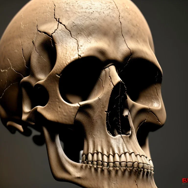 weathered skull, 4k, 8k, highly detailed, cinematic, ultra photorealistic, ultra realistic, volumetric lighting