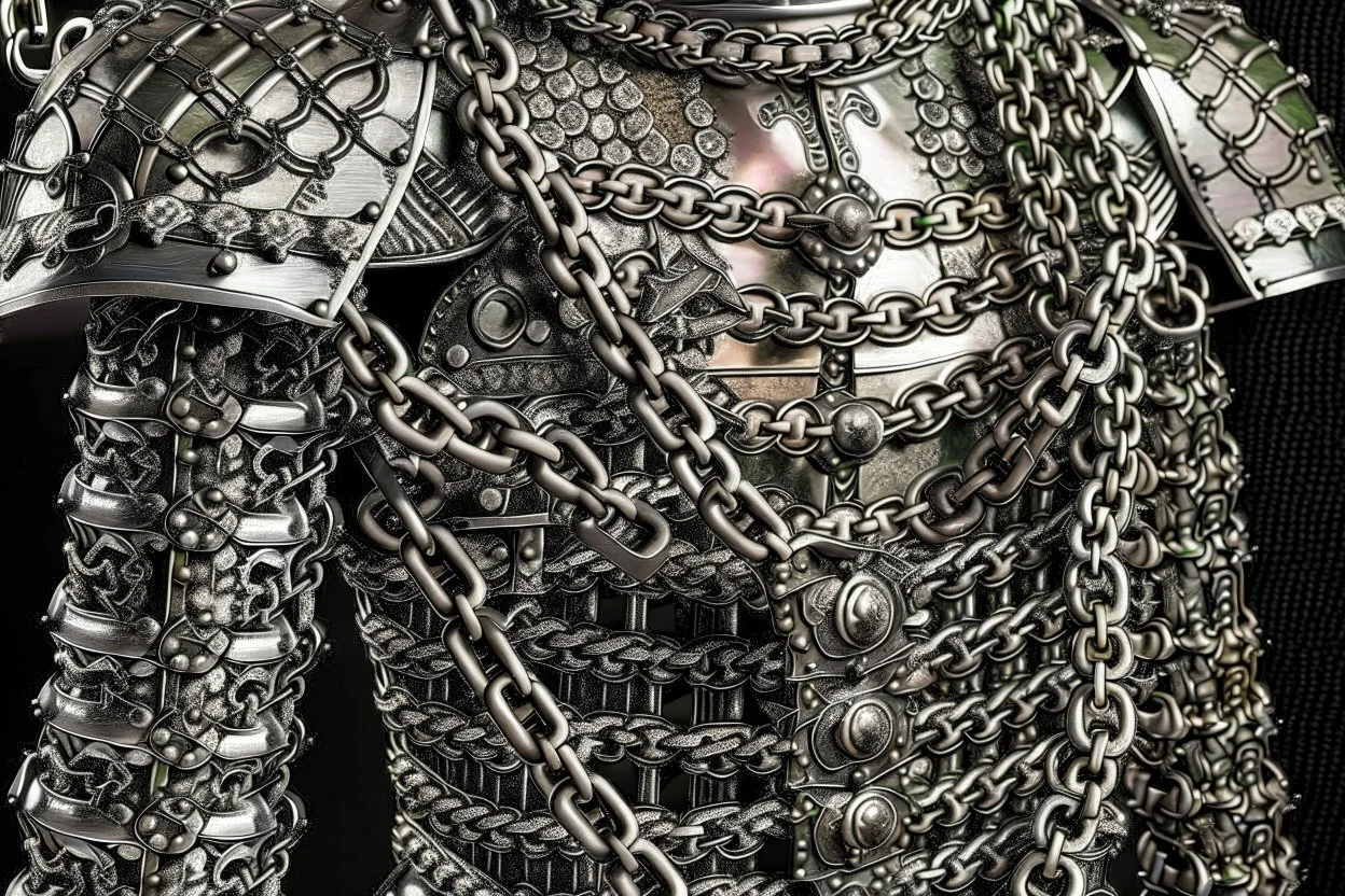 england medieval armour chains design front on shot