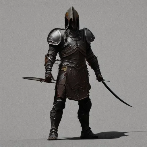 franz frazetta style, sword, steel, leather armor