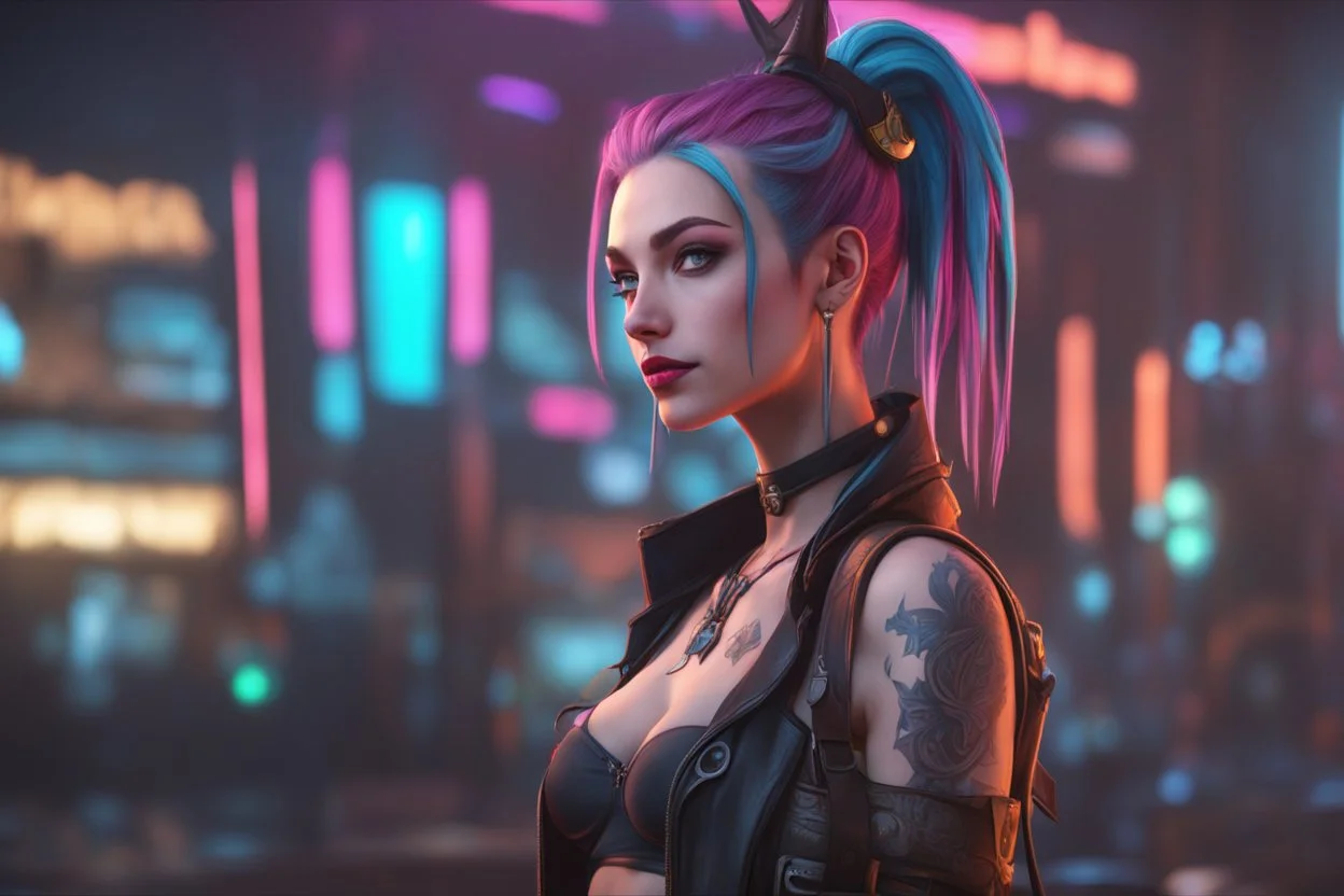 Jinx in 8k 3D animation draw style, arcane them, neon effect, close picture, highly detailed, high details, detailed portrait, masterpiece,ultra detailed, ultra quality