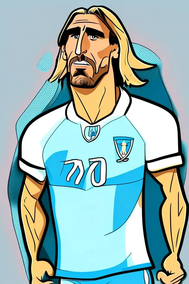 Gabriel Batistuta Argentine football player cartoon 2d