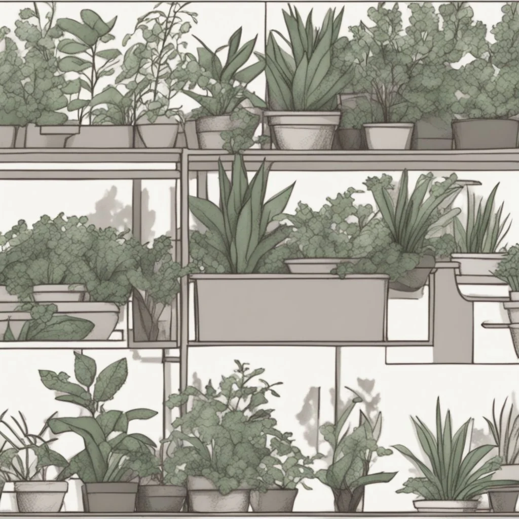 Simple scenario with plants sketch