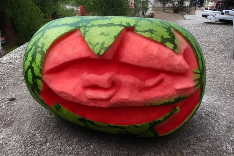 H R Giger watermelon carving