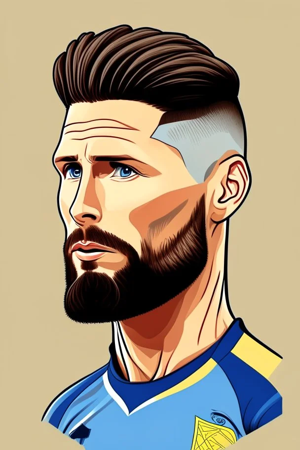 Olivier Giroud French football player ,cartoon 2d