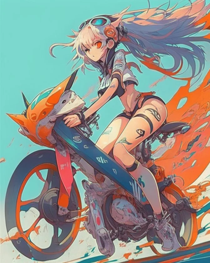 Anime design on a bike