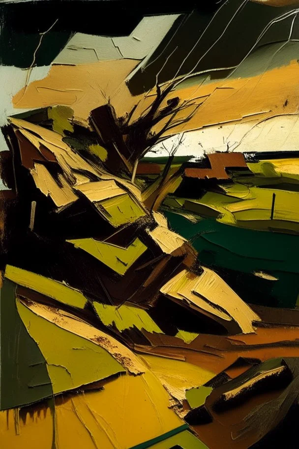 Landscape in the style of frank auerbach