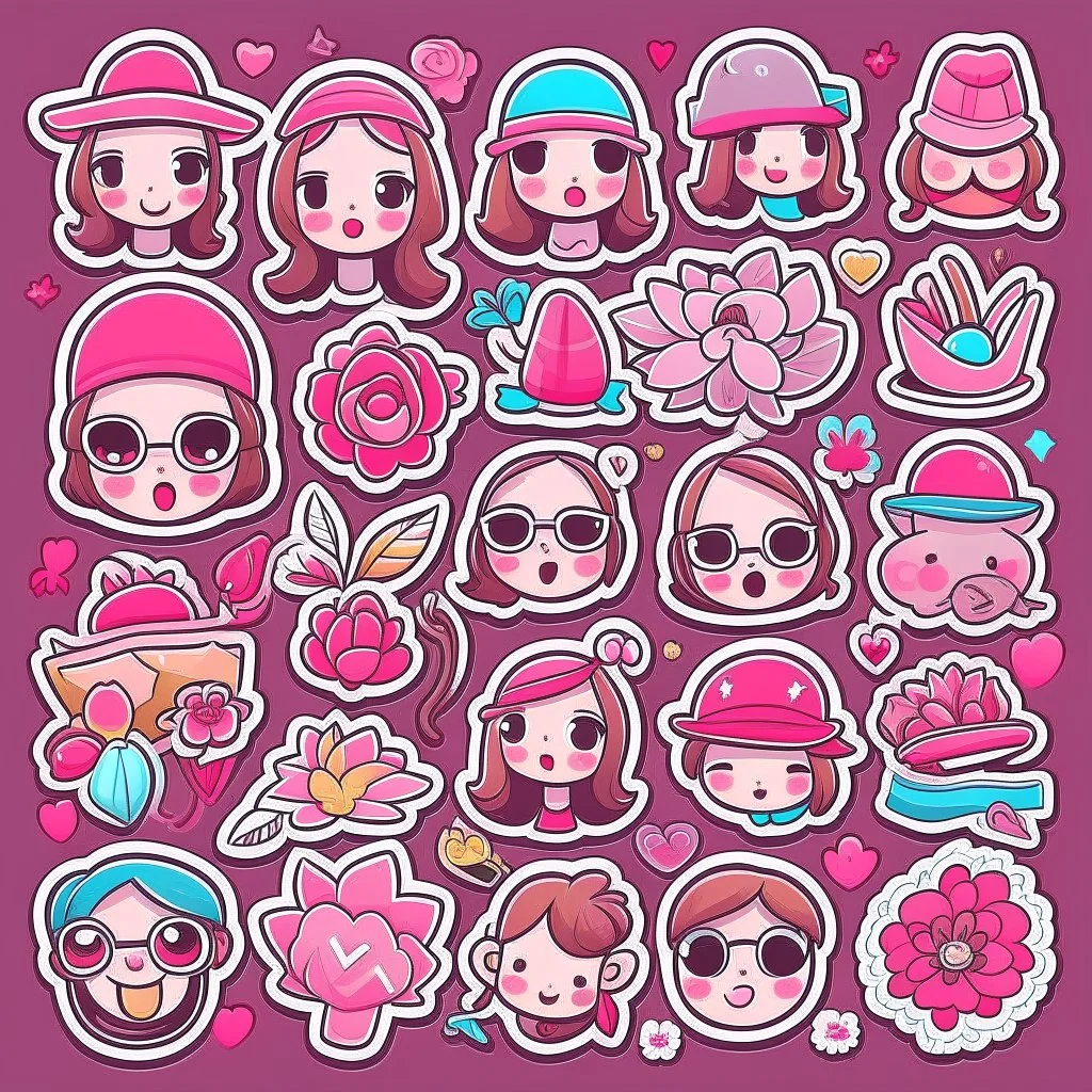 girly stickers template