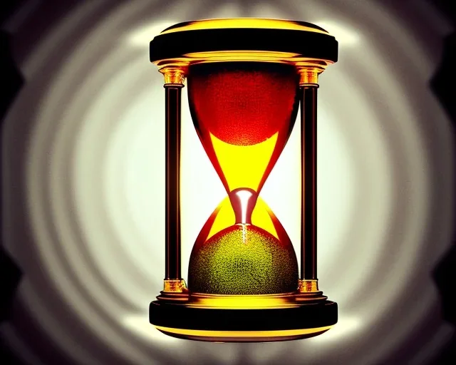 an hourglass in a portal