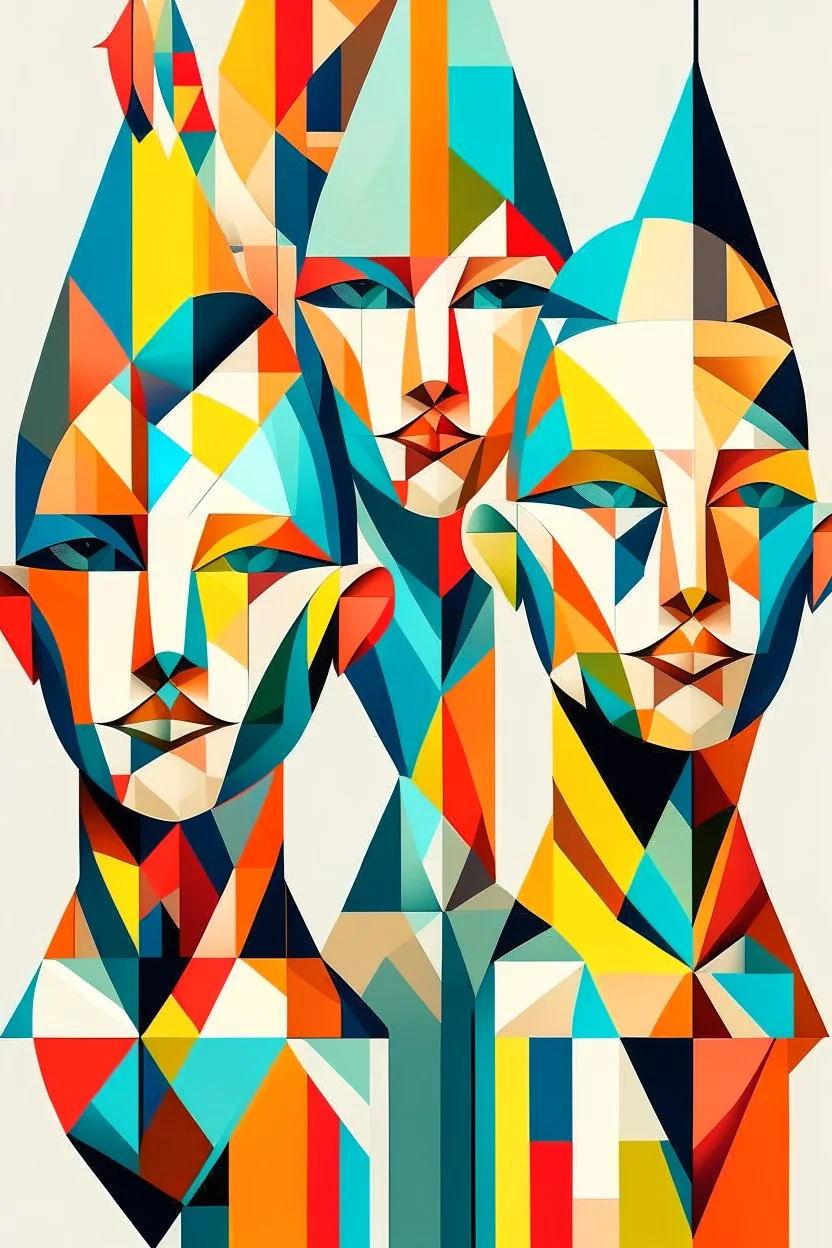 geometric people abstract