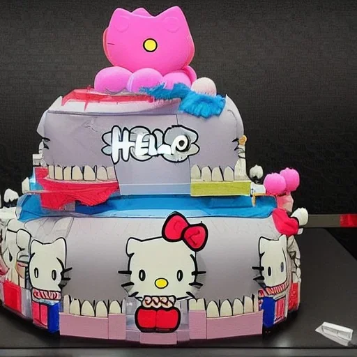 Hello kitty is Godzilla