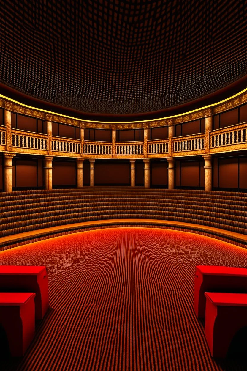 3D shot of the viewing area in a traditional theatre