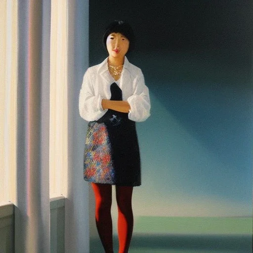 Full body portrait, painting, medium shot lady Yamikawa