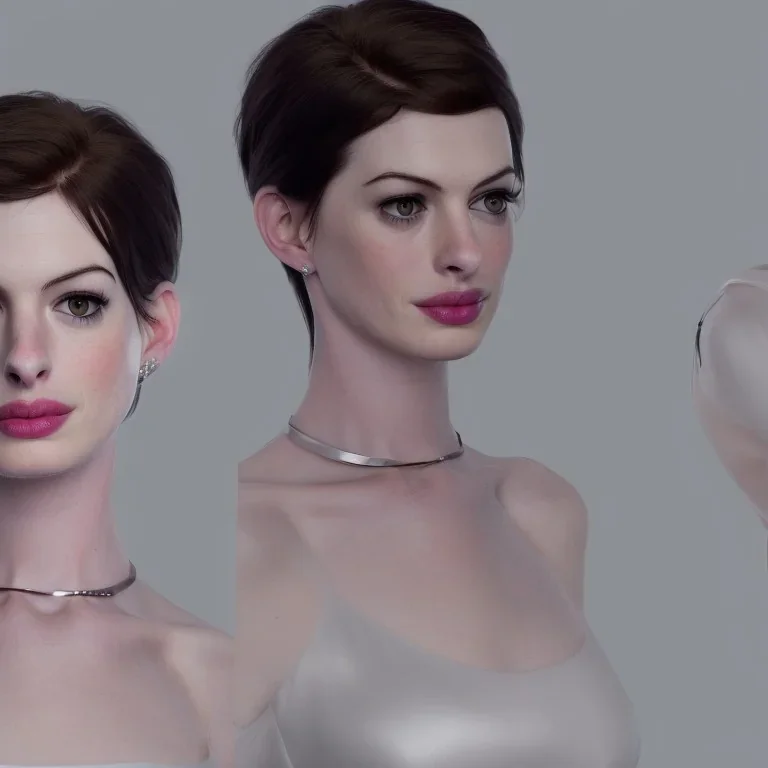 Anne Hathaway, wearing fantastic dress, 8k, highly detailed, realism