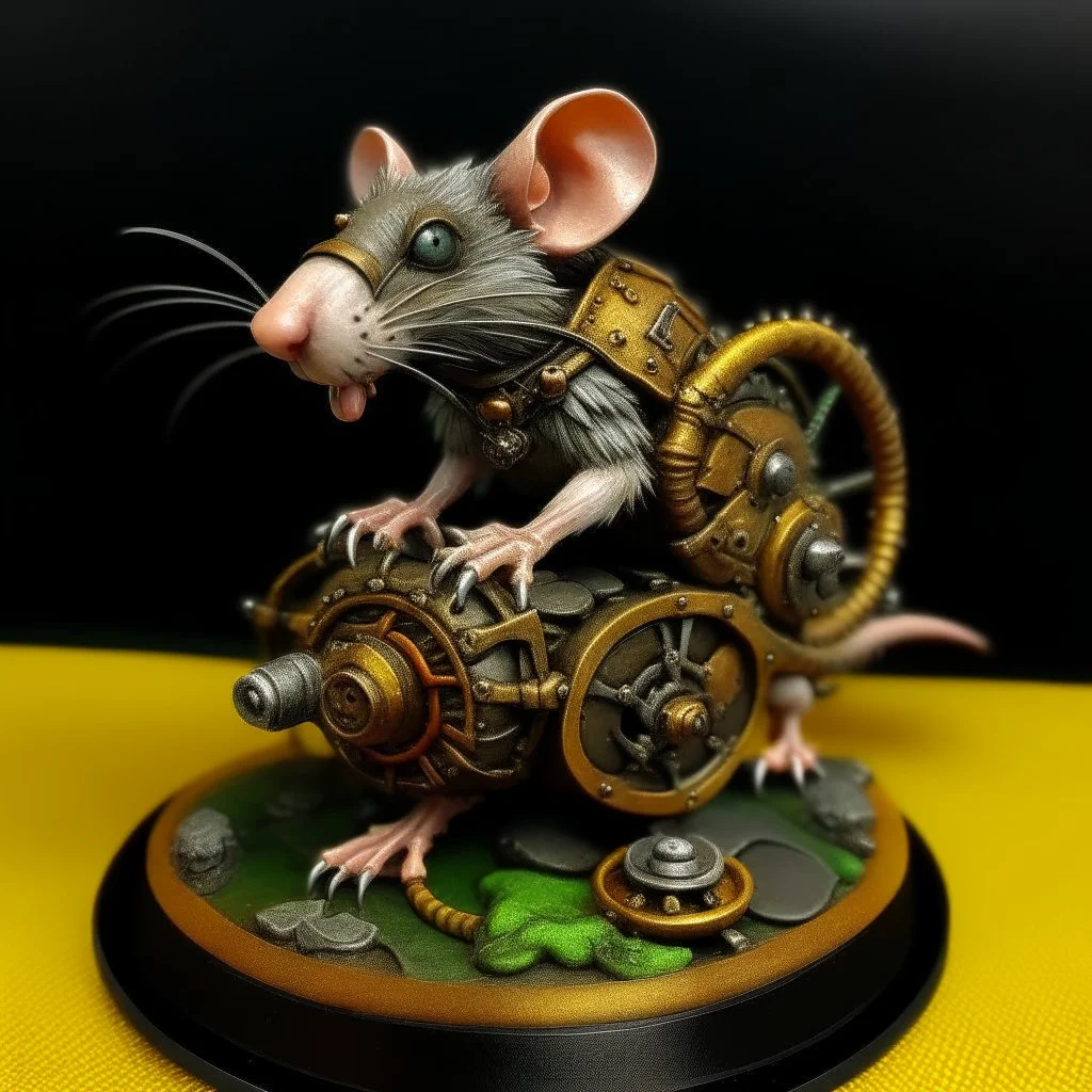 a rat with gears in it's face, skaven